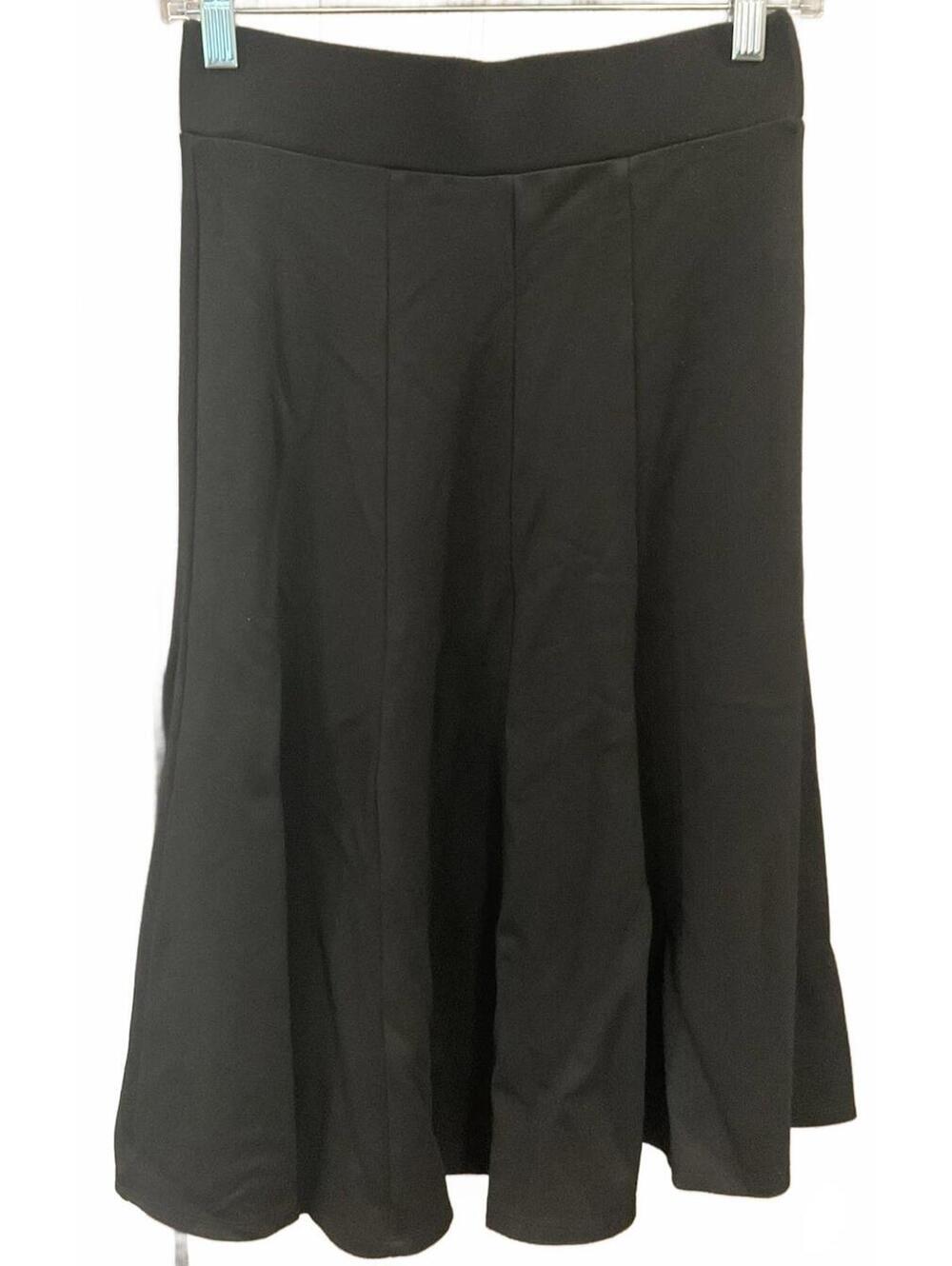 ROZ & Ali Womens Elastic Waist Long Black Skirt Size XS